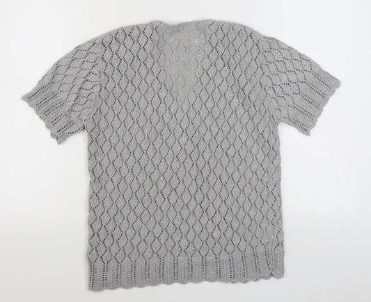 Womens UK Size S Preworn Grey Cardigan Jumper