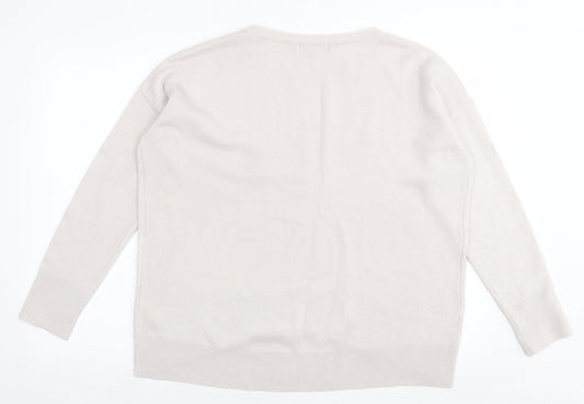 Primark Womens Beige Crew Neck Acrylic Pullover Jumper Size L