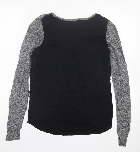 George Womens Grey Crew Neck Nylon Pullover Jumper Size 10