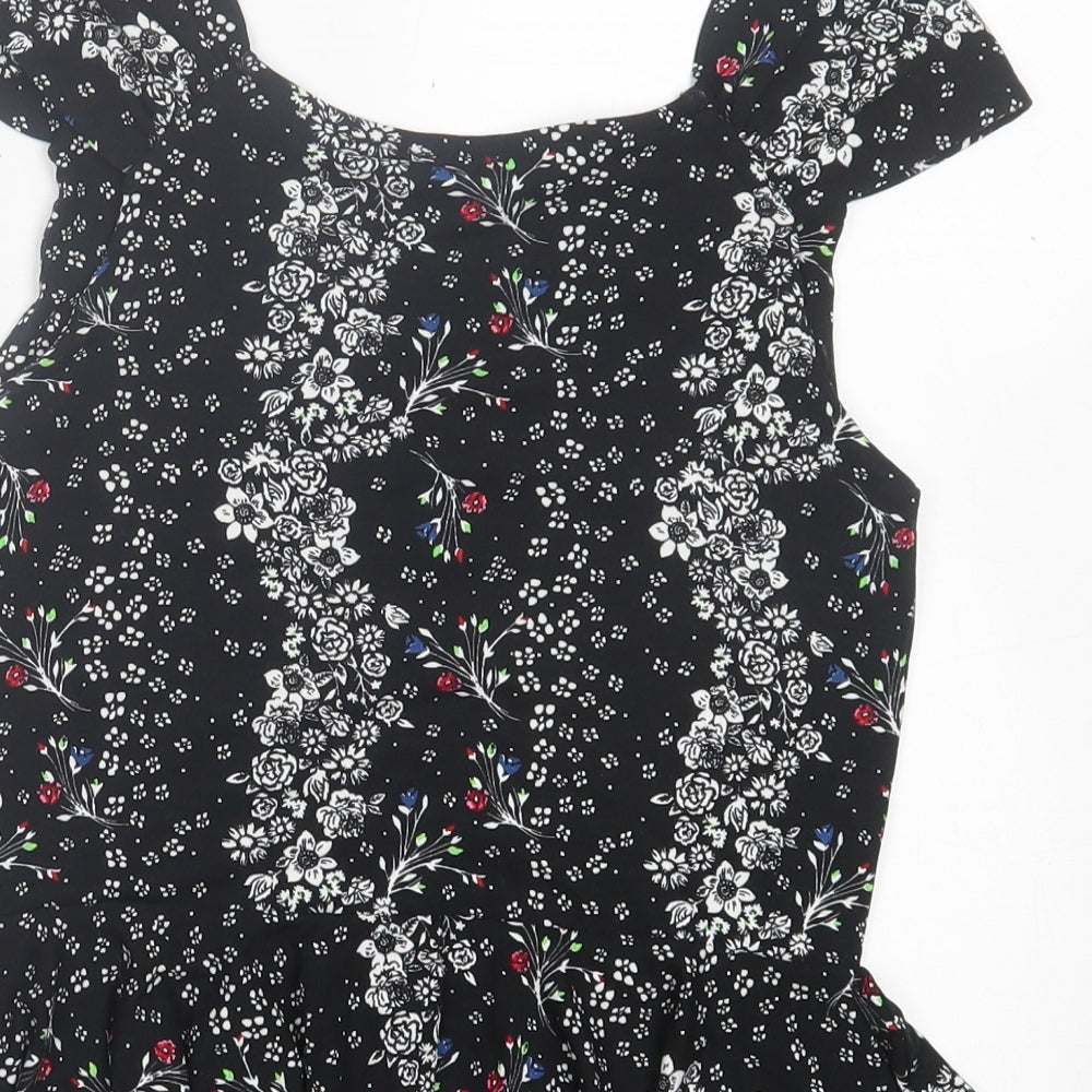 Womens UK Size 8 River Island Black Basic T-Shirt