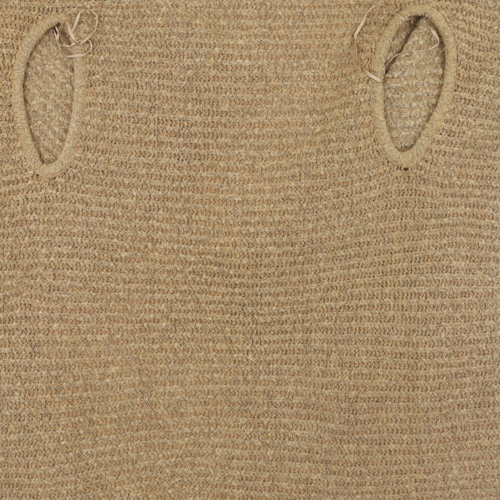 George Womens Brown V-Neck Acrylic Cardigan Jumper Size S