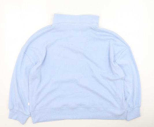 George Womens Blue Collared Polyester Pullover Jumper Size 16