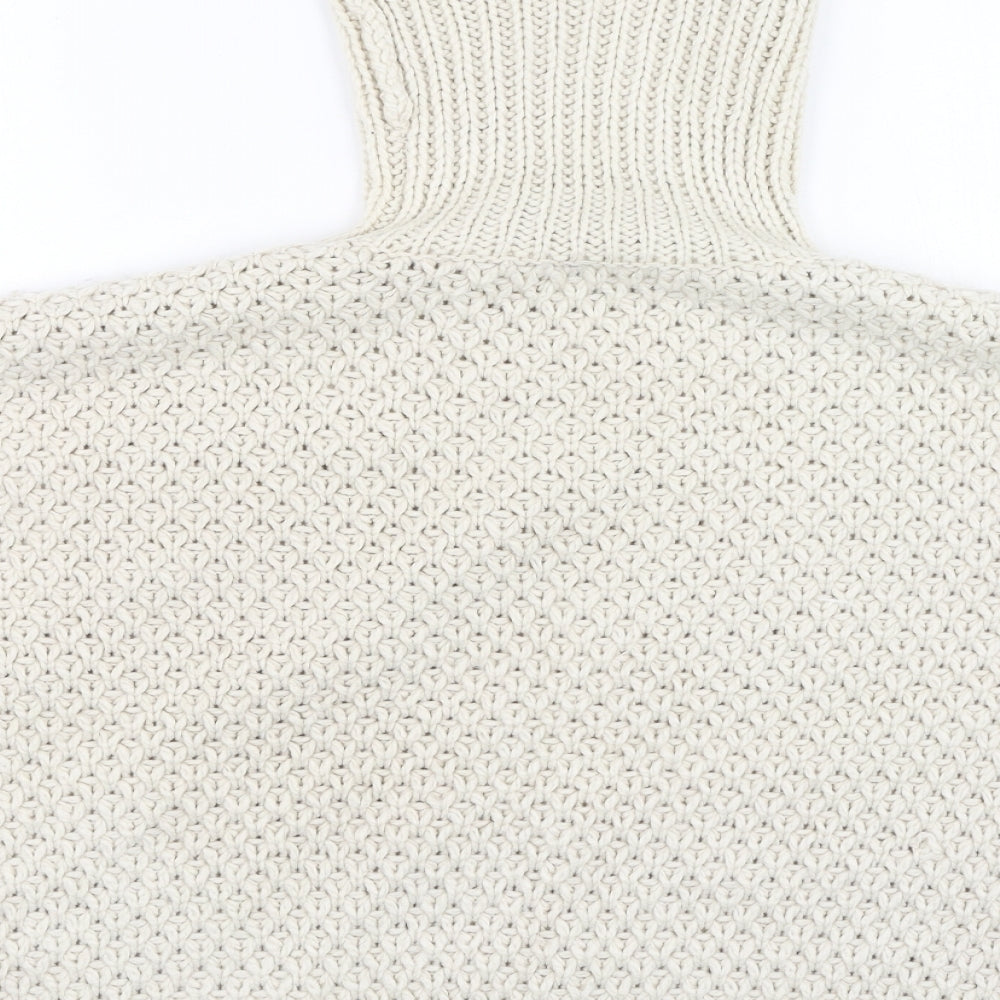 Primark Girls Ivory High Neck Acrylic Pullover Jumper Size 10-11 Years