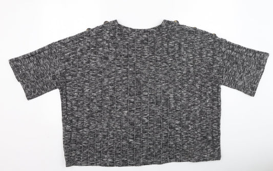 F&F Womens Grey Round Neck Viscose Pullover Jumper Size 20