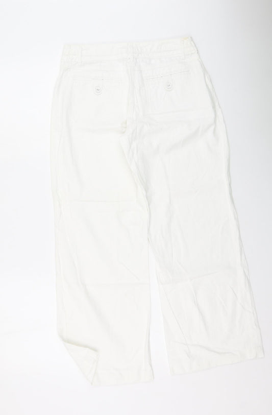 Womens UK Size 30 Preworn Regular Fit White Trousers