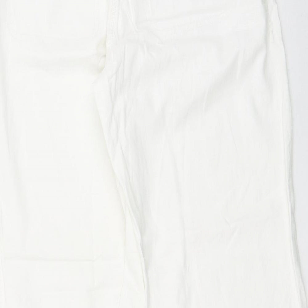 Womens UK Size 30 Preworn Regular Fit White Trousers