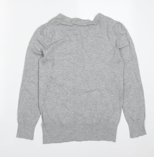 Womens UK Size 8 Marks and Spencer Grey Full Zip Jumper
