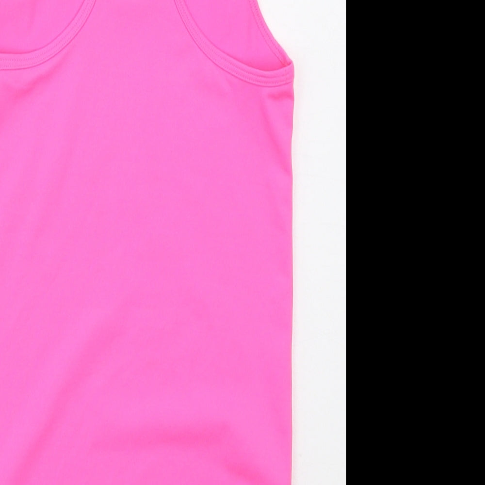 Reebok Womens Pink  Polyester Basic Tank Size XS Round Neck Pullover