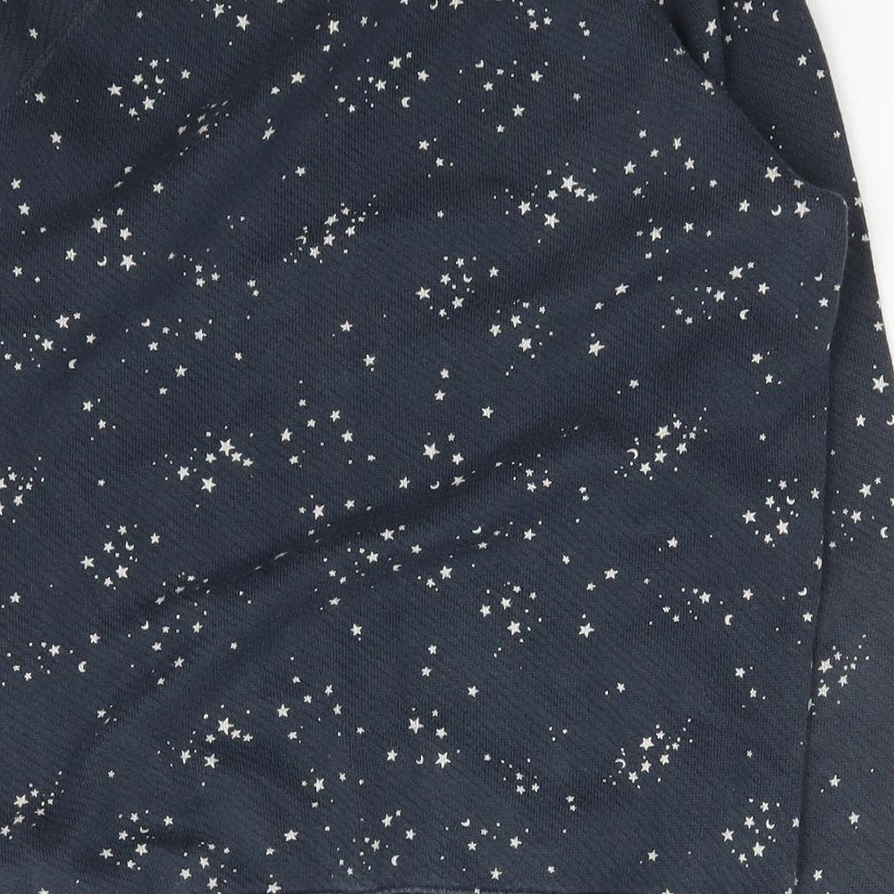 Jack Wills Womens Blue Boat Neck Geometric Cotton Pullover Jumper Size XS