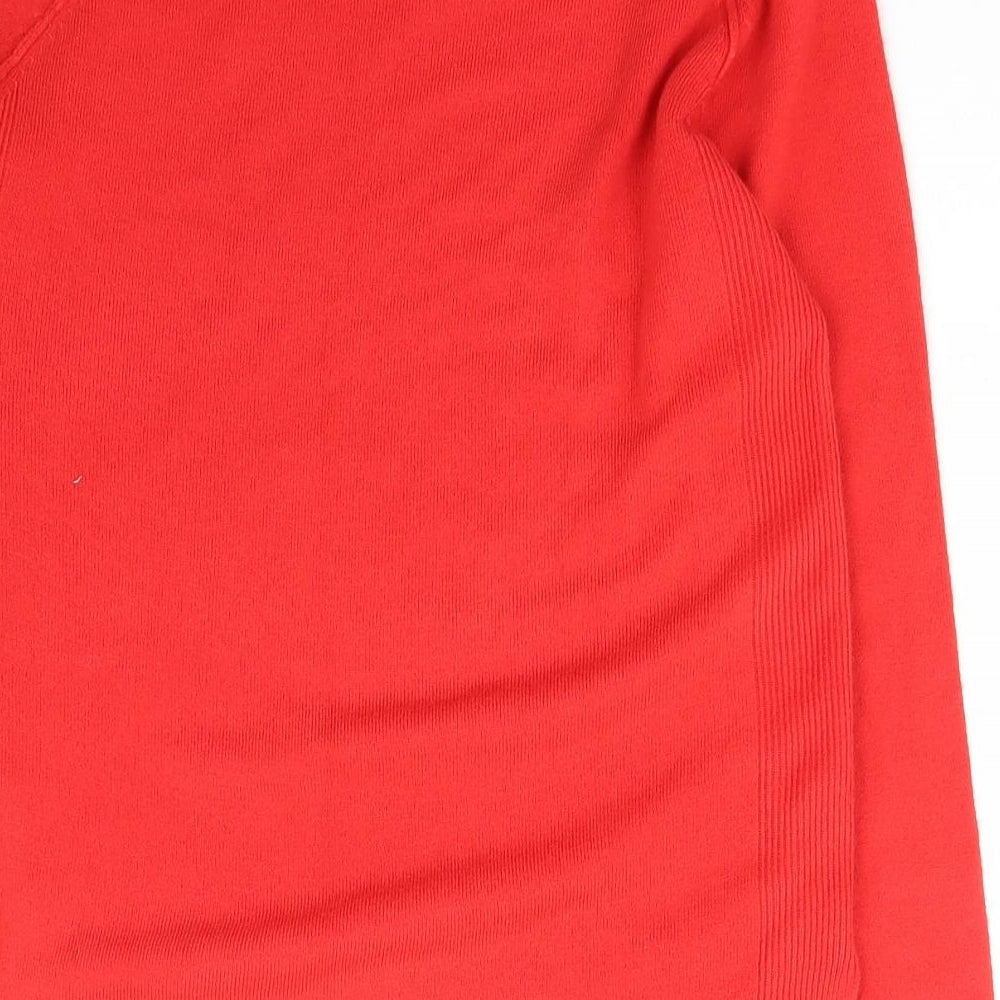 Primark Womens Red Collared Acrylic Pullover Jumper Size S