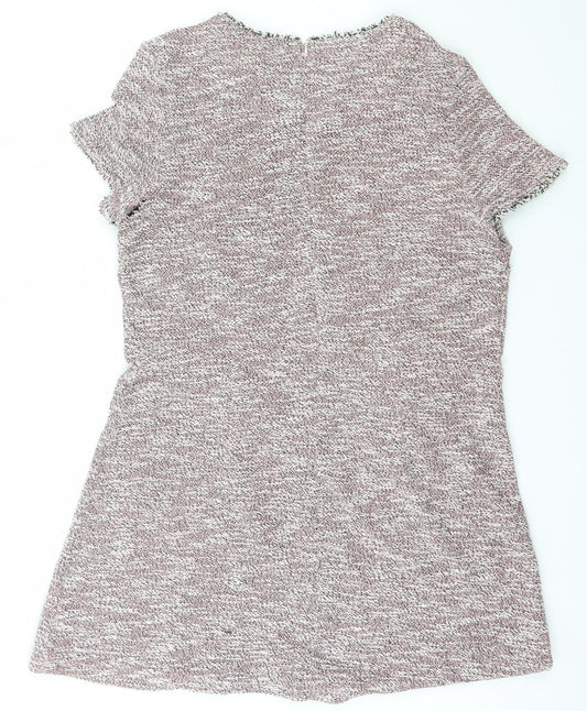 Dorothy Perkins Womens Pink Polyester Bodycon Size 18 Boat Neck Zip