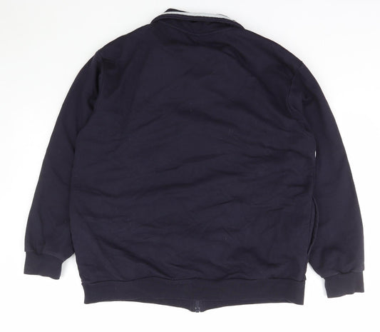 DASH Womens Blue Collared Cotton Full Zip Jumper Size 18