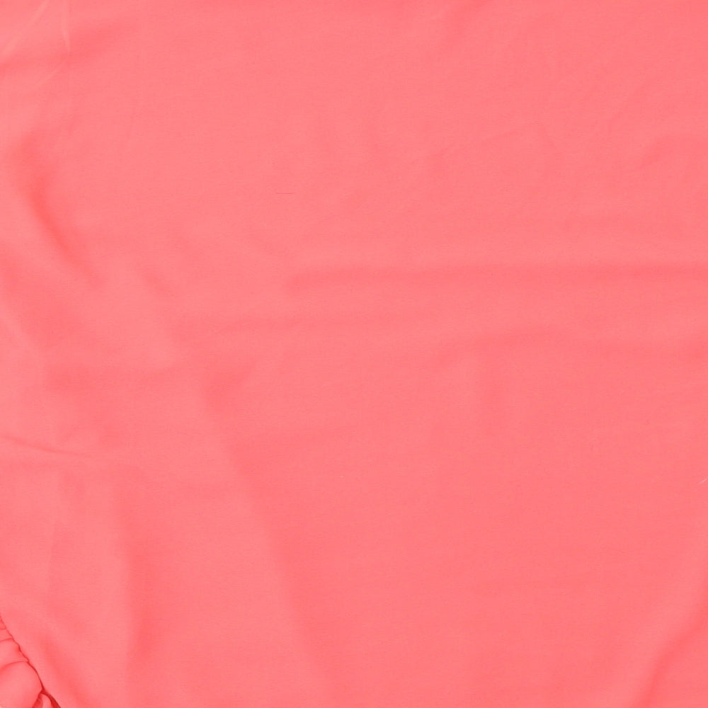 Quiz Womens Pink Polyester Basic Blouse Size M Round Neck