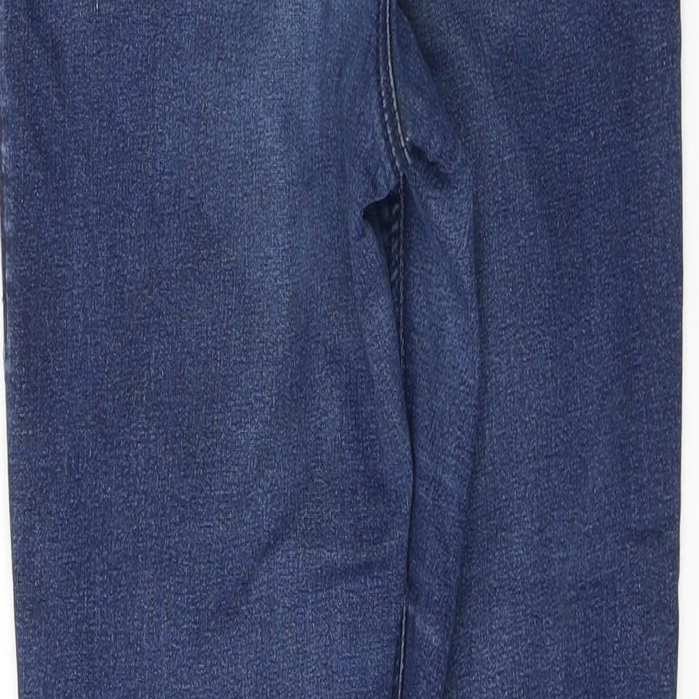 Topshop Womens Blue Cotton Skinny Jeans Size 28 L32 in Regular Button