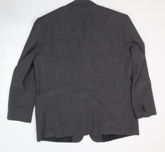 Brooke Taverner Mens Grey Polyester Jacket Suit Jacket Size 48