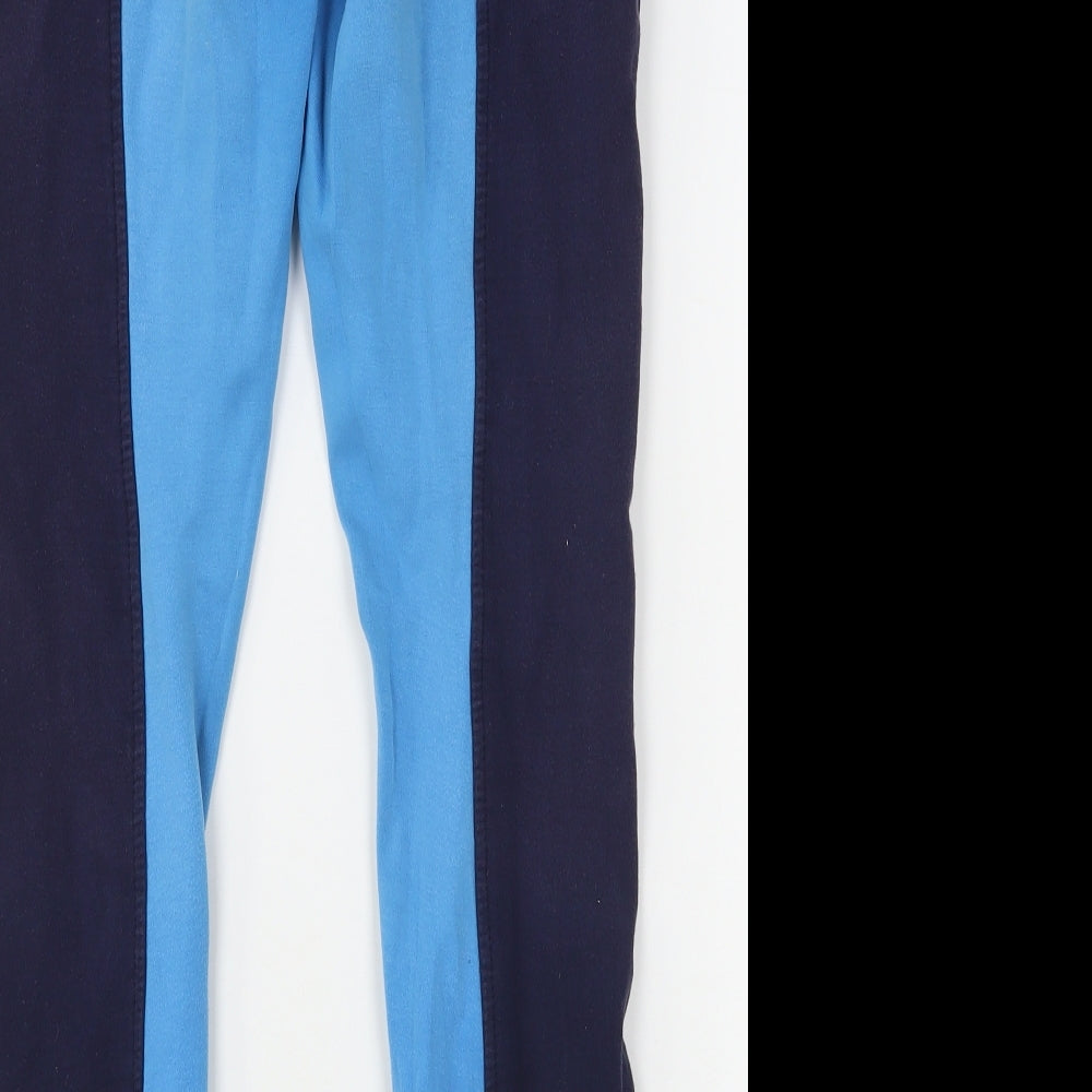 Wessex Womens Blue Cotton Trousers Size 28 in L29 in Regular Hook & Eye - Equestrian Trousers