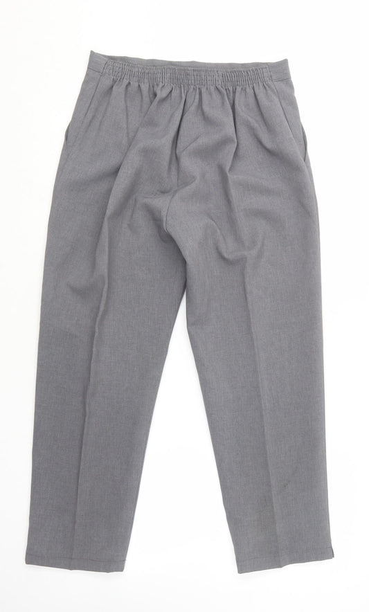 Preworn Womens Grey Polyester Trousers Size 14 L24 in Regular