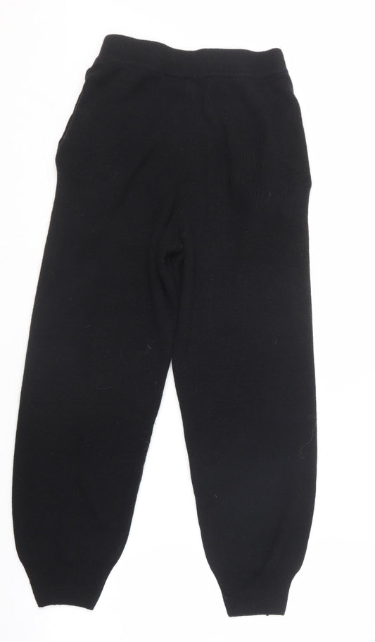 Womens UK Size M Boohoo Regular Fit Jogger Black Trousers