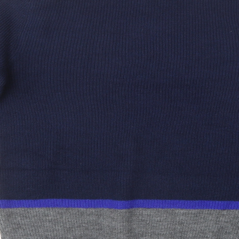 Marks and Spencer Mens Blue Round Neck Polyester Pullover Jumper Size S