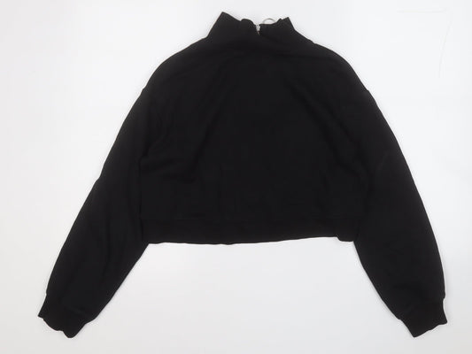 Divided Womens Black Cotton Henley Sweatshirt Size XS