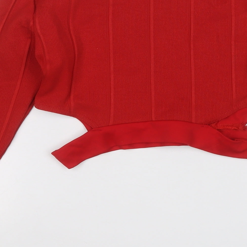 Womens UK Size 8 Preworn Red Pullover Jumper