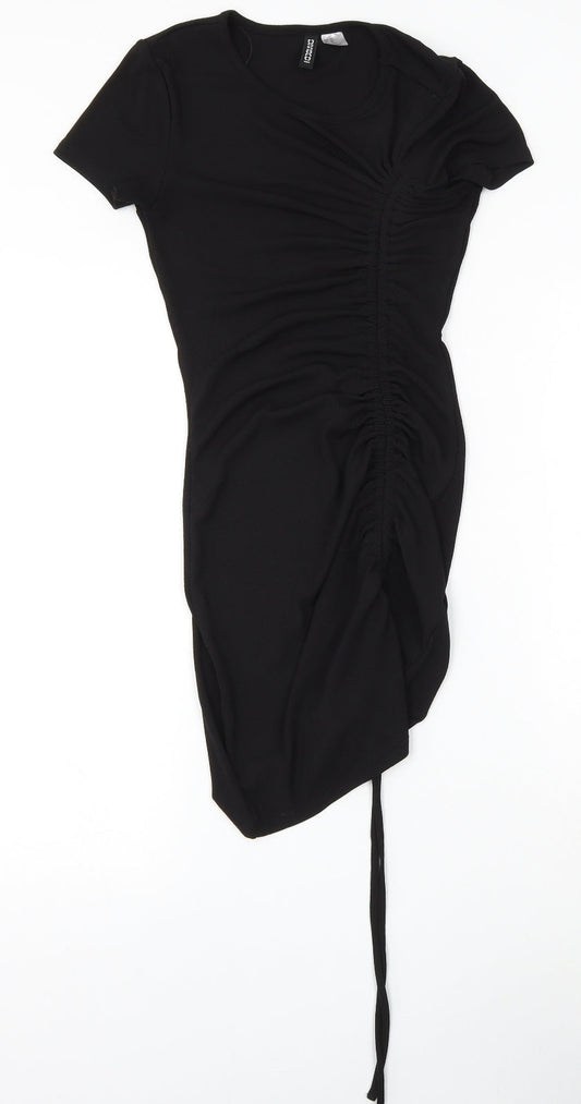 Divided by H&M Womens Black Polyester Bodycon Size XS Round Neck