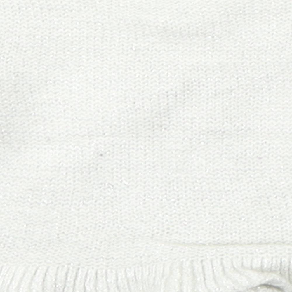 United Colors of Benetton Girls Silver Viscose Cardigan Jumper Size 9-12 Months