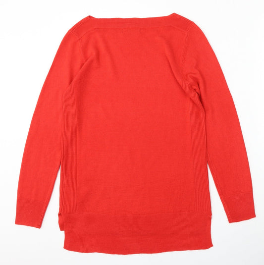 F&F Womens Red Round Neck Acrylic Pullover Jumper Size 10