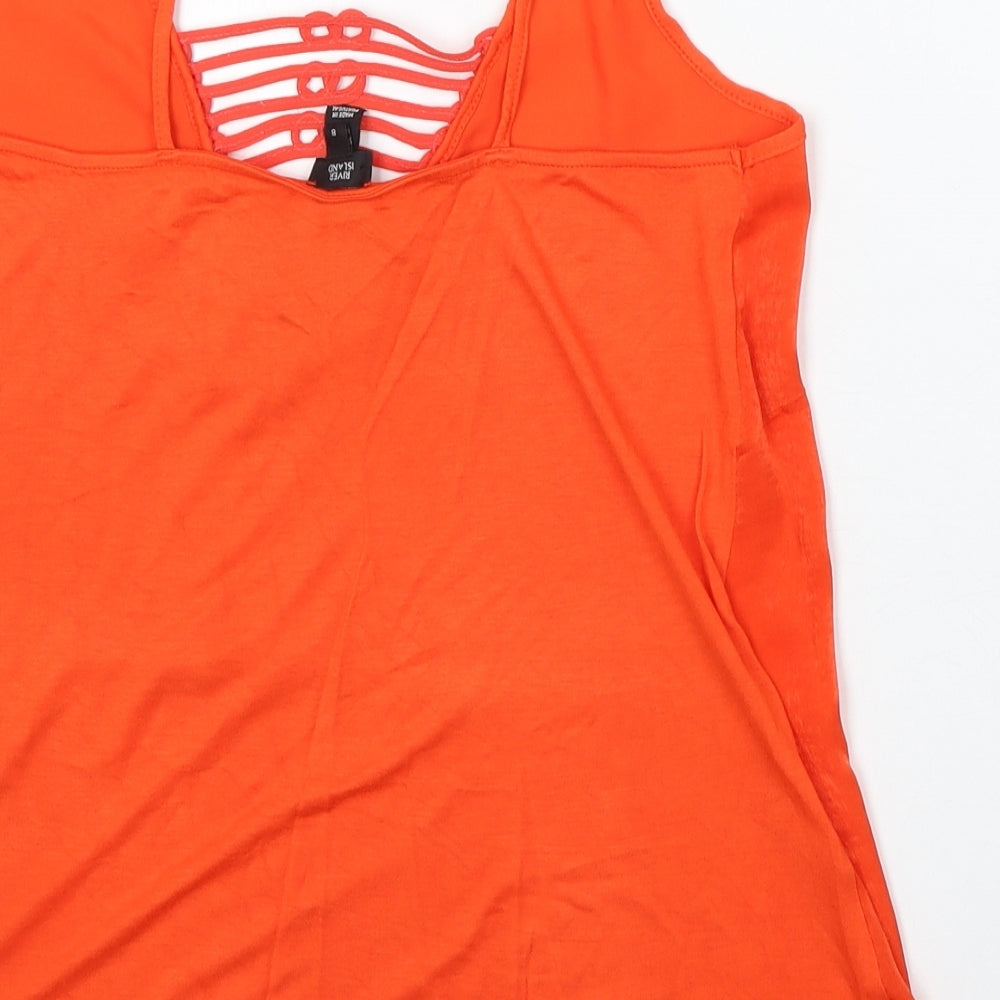 Womens UK Size 8 River Island Orange Camisole Blouse
