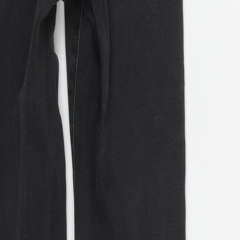 Denim & Co. Womens Black Cotton Straight Jeans Size 6 L31 in Regular Zip