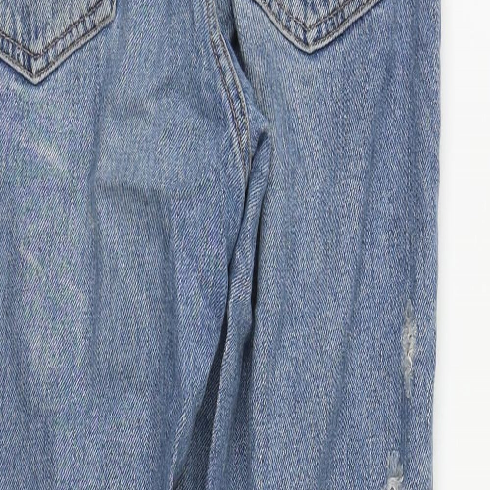 Topshop Womens Blue Cotton Straight Jeans Size 28 in L29 in Regular Zip