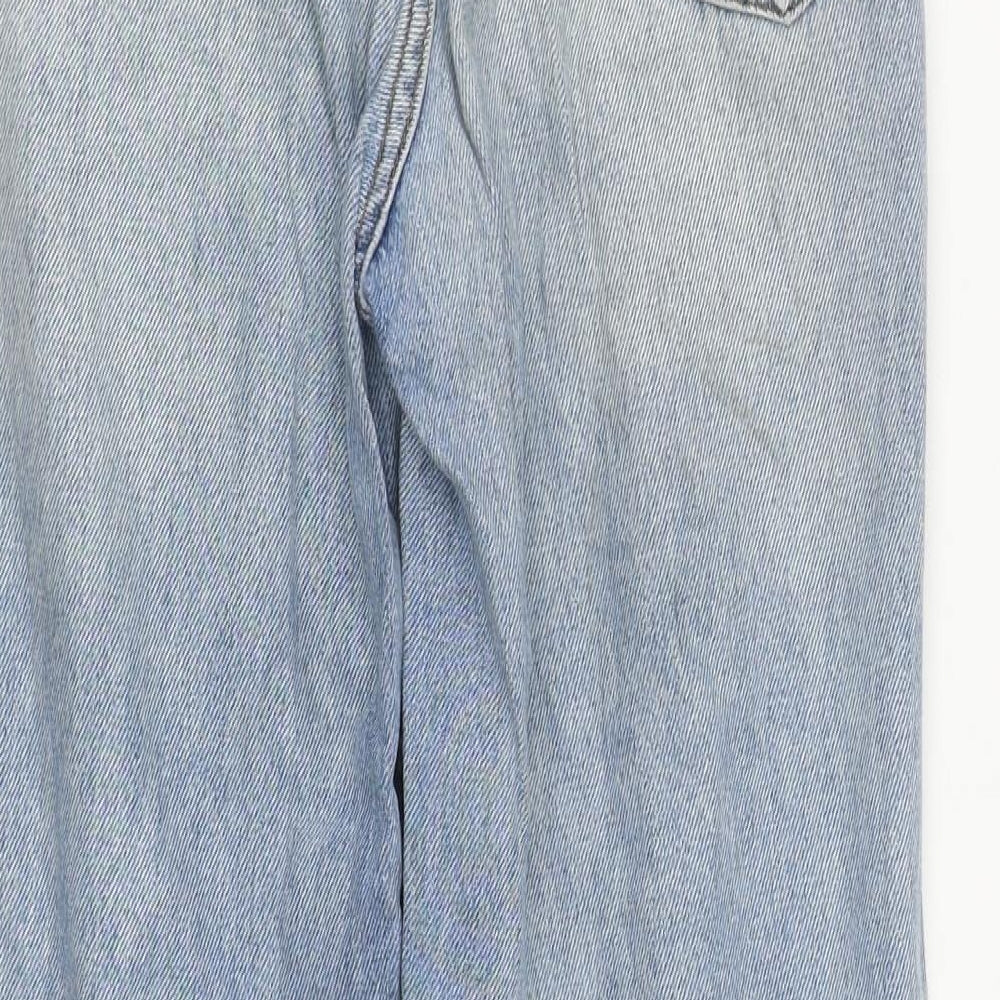 COLLUSION Womens Blue Cotton Straight Jeans Size 8 L29 in Regular Zip