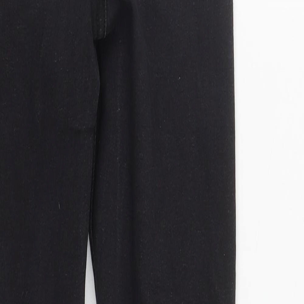 Denim & Co. Womens Black Cotton Straight Jeans Size 4 L27 in Regular Zip