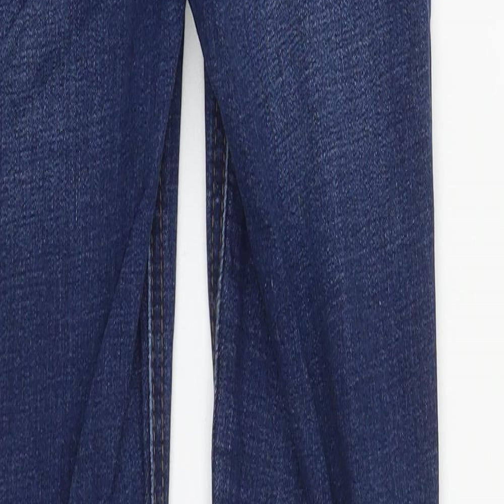 Matalan Womens Blue Cotton Straight Jeans Size 8 L27 in Regular Zip