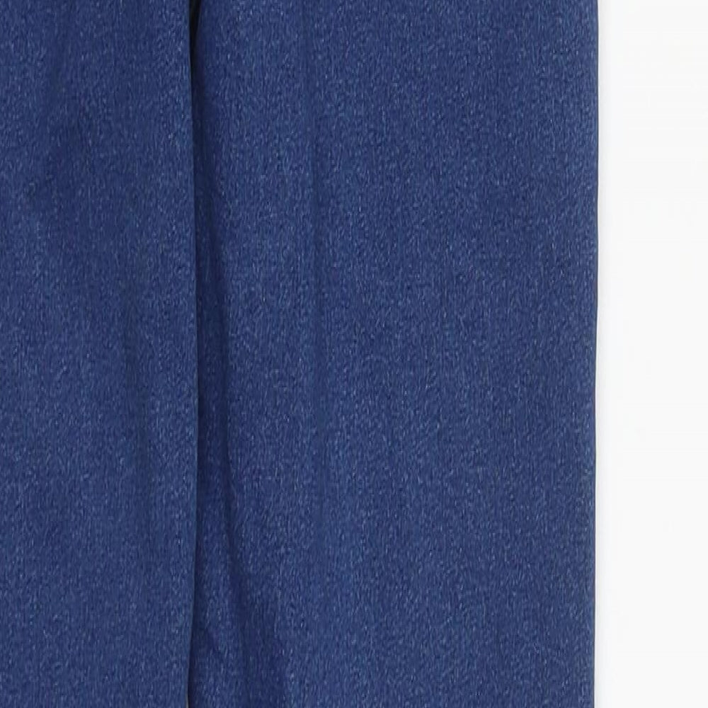 Denim & Co. Womens Blue Cotton Straight Jeans Size 4 L28 in Regular Zip