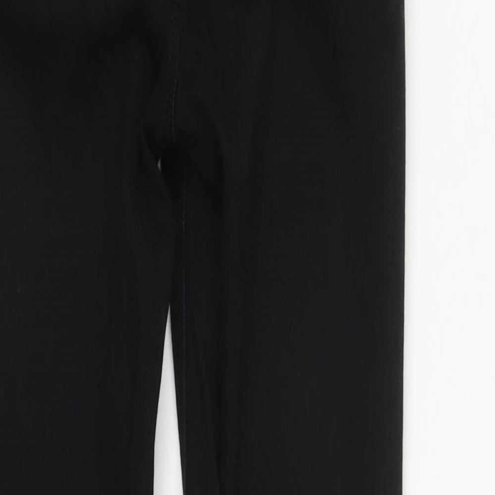 Denim & Co. Womens Black Cotton Straight Jeans Size 4 L25 in Regular Zip