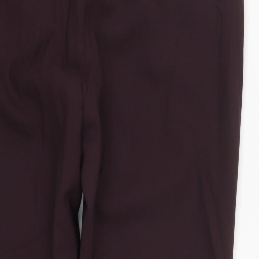 PURE Collection Womens Purple Polyester Trousers Size 12 L26 in Regular Zip