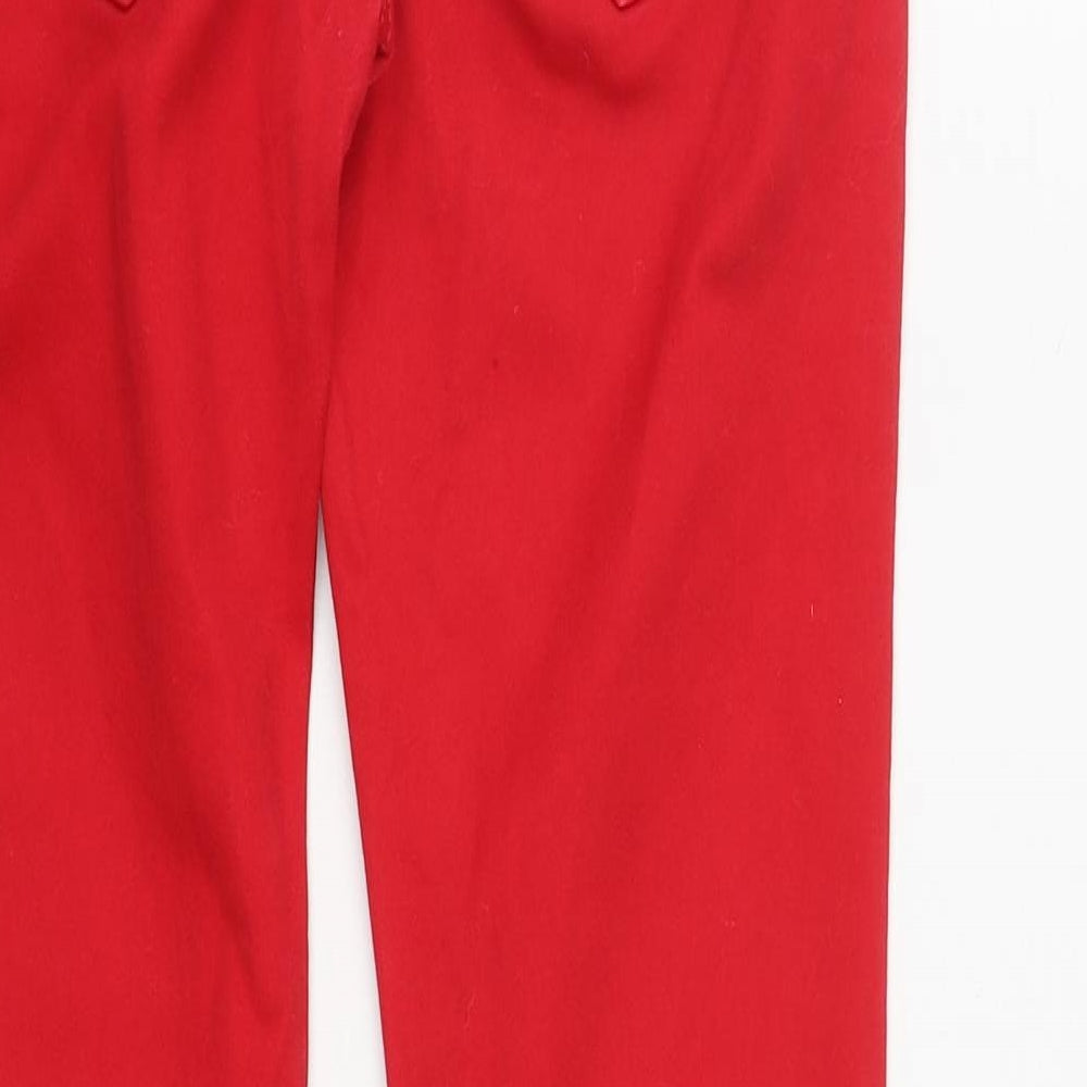 J Welly Womens Red Cotton Straight Jeans Size M L30 in Regular Zip