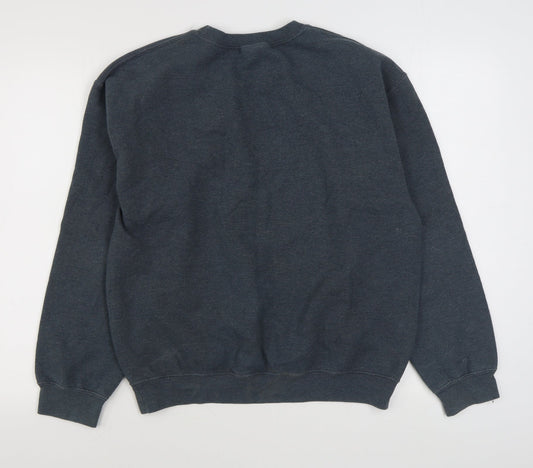 Mens UK Size M Gildan Grey Pullover Sweatshirt