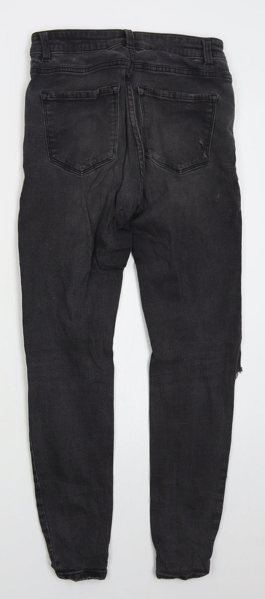 Denim Co Womens Grey Cotton Skinny Jeans Size 10 L27 in Regular Button