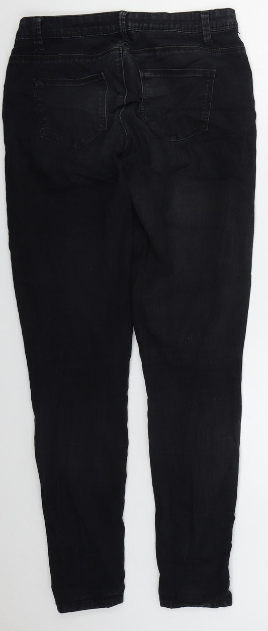 Denim CO Womens Black Cotton Skinny Jeans Size 8 L29 in Regular Button