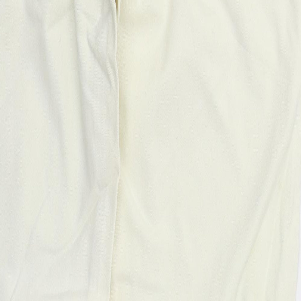 Spontan Womens Beige Cotton Straight Jeans Size 14 L32 in Regular Button