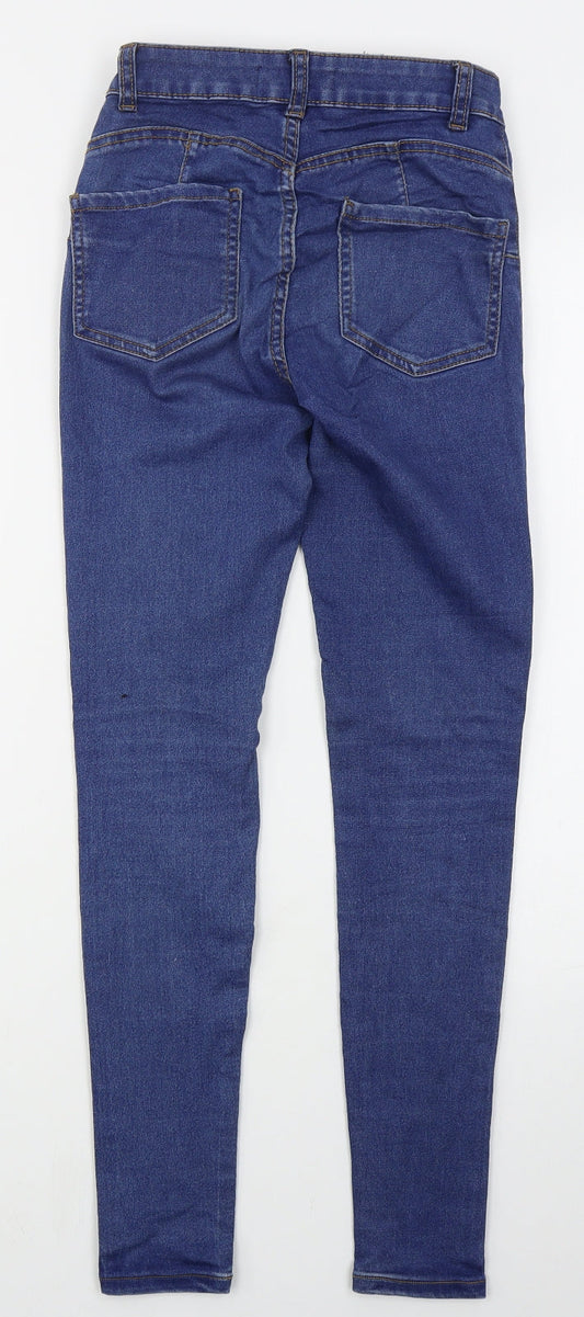 Denim Co Womens Blue Cotton Skinny Jeans Size 6 L29 in Regular Button