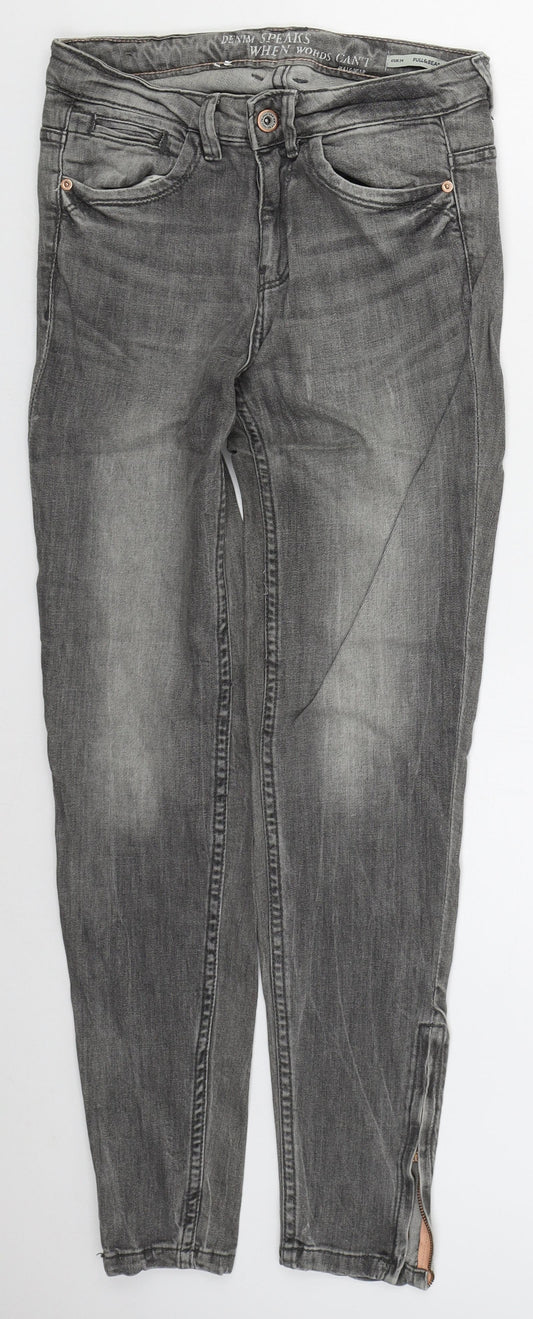 Womens UK Size 6 PUll & Bear Regular Fit Skinny Grey Jeans