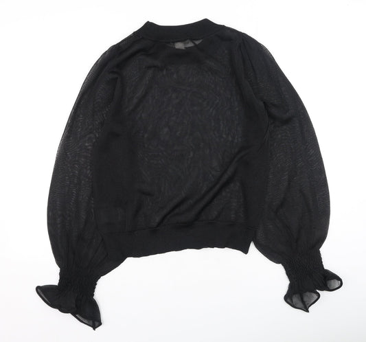 Womens UK Size XS H&M Black Basic Blouse