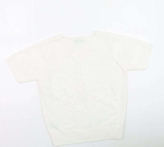 Womens UK Size S Preworn Ivory Pullover Jumper