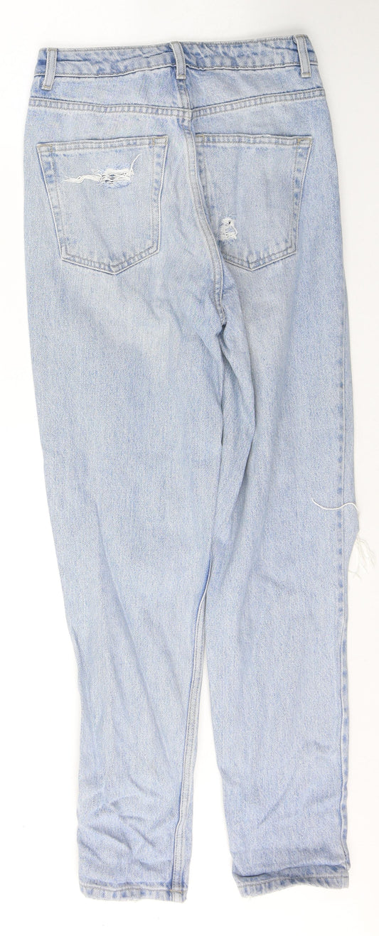 Topshop Womens Blue Cotton Mom Jeans Size 26 in L32 in Regular Button