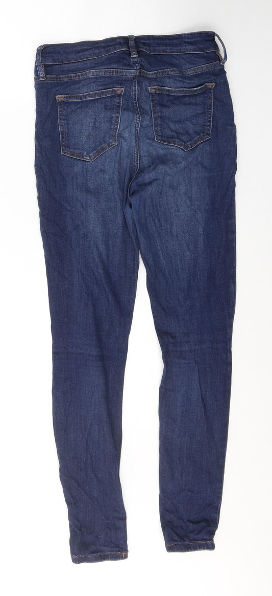 New Look Womens Blue Cotton Skinny Jeans Size 8 L27 in Regular Button