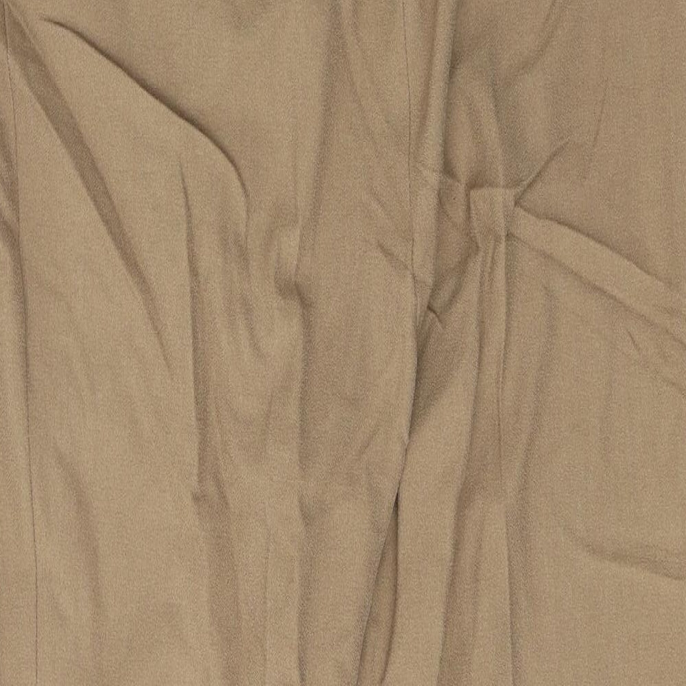 CC Womens Beige Viscose Trousers Size 16 L28 in Regular Button