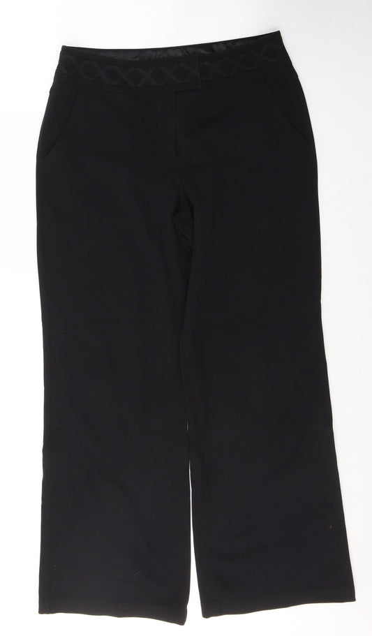Womens UK Size 12 Per Una Regular Fit Black Trousers